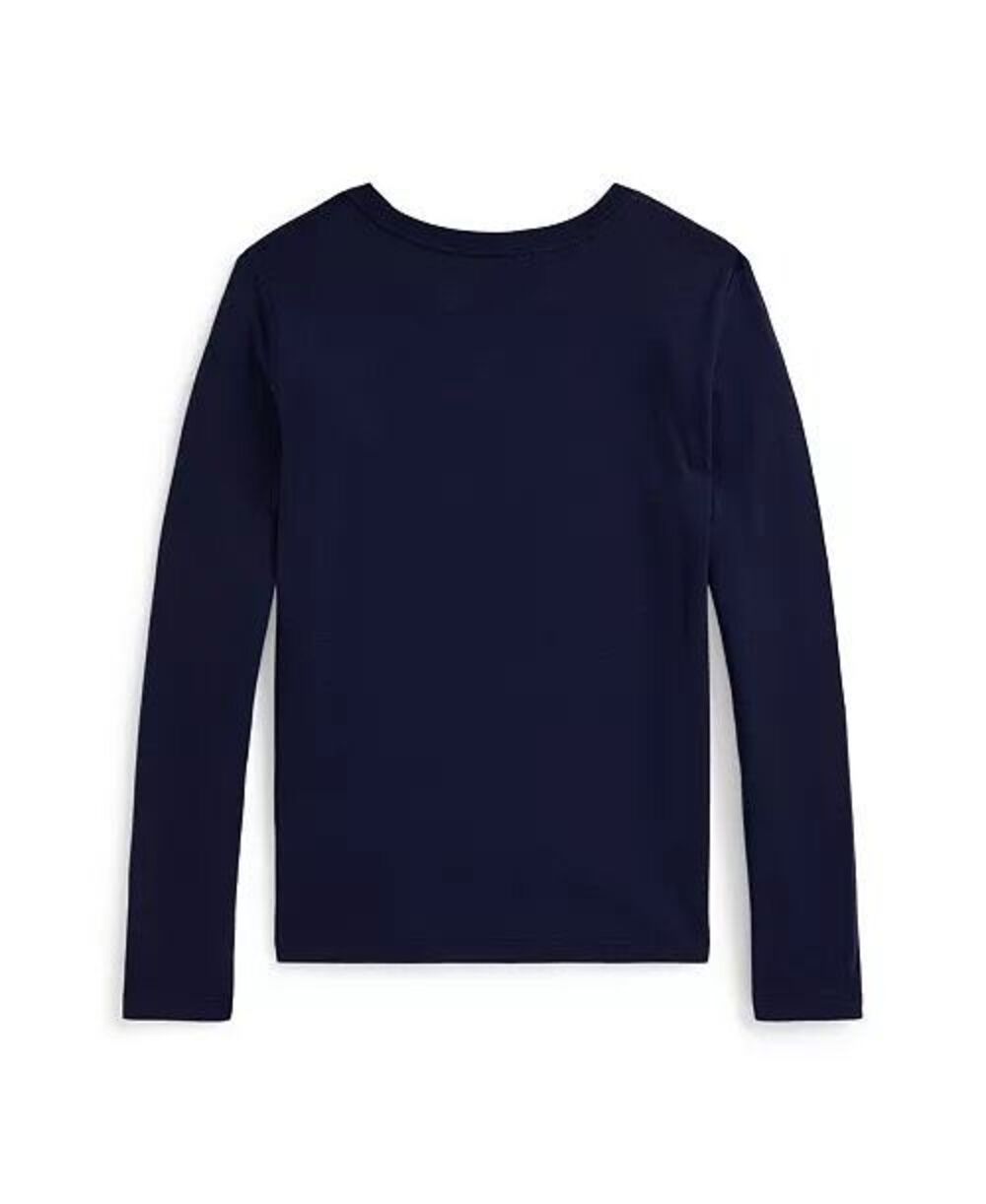 Polo Ralph Lauren Scottish Terrier Playful Dog-Print Long-Sleeve T-Shirt Navy Me - Picture 2 of 5